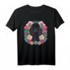 Hundeliebhaber Damen T-Shirt mit schwarzem Pudel und Blumendruck – Klassisches Design für Hunde- und Blumenfans