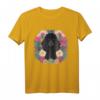 Hundeliebhaber Damen T-Shirt mit schwarzem Pudel und Blumendruck – Klassisches Design für Hunde- und Blumenfans