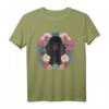 Hundeliebhaber Damen T-Shirt mit schwarzem Pudel und Blumendruck – Klassisches Design für Hunde- und Blumenfans
