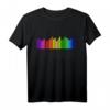 Grafik-Equalizer T-Shirt für Musikliebhaber & HiFi Geeks mit Regenbogen-Design – Perfekt für Stereo, Surround & LGBT Community