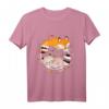 Kawaii Fuchs und Waschbär - Natur Wald T-Shirt mit herbstlichen Blättern und Pilzen, handgemalt im Aquarellstil, perfekt als Weihnachts- oder Geburtstagsgeschenk