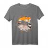 Kawaii Fuchs und Waschbär - Natur Wald T-Shirt mit herbstlichen Blättern und Pilzen, handgemalt im Aquarellstil, perfekt als Weihnachts- oder Geburtstagsgeschenk