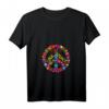 Buntes Hippie T-Shirt mit Peace-Zeichen und Batikfärbung - Nostalgisches 60er/70er Jahre Style, perfektes Geschenk für Halloween, Weihnachten & besondere Anlässe
