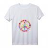 Buntes Hippie T-Shirt mit Peace-Zeichen und Batikfärbung - Nostalgisches 60er/70er Jahre Style, perfektes Geschenk für Halloween, Weihnachten & besondere Anlässe