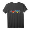 Deutschland und Ukraine Flaggen Herz T-Shirt – Symbol für doppelte Staatsbürgerschaft, Integration und Toleranz, perfekt als Geschenk zum Flaggen Tag oder Geburtstag