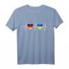 Deutschland und Ukraine Flaggen Herz T-Shirt – Symbol für doppelte Staatsbürgerschaft, Integration und Toleranz, perfekt als Geschenk zum Flaggen Tag oder Geburtstag