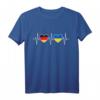 Deutschland und Ukraine Flaggen Herz T-Shirt – Symbol für doppelte Staatsbürgerschaft, Integration und Toleranz, perfekt als Geschenk zum Flaggen Tag oder Geburtstag