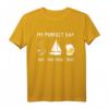 MY PERFECT DAY Segeln T-Shirt für Segler - Witziges Geschenk für Skipper, Bier- und Kaffeeliebhaber