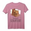 Offizielles Schlafshirt mit Bär Motiv - Süßes Braunbär T-Shirt für Bärenliebhaber, Morgenmuffel und als Geschenkidee für Familie