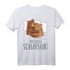 Offizielles Schlafshirt mit Bär Motiv - Süßes Braunbär T-Shirt für Bärenliebhaber, Morgenmuffel und als Geschenkidee für Familie
