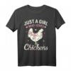 Nur ein Mädchen, das Hühner liebt - Blumen Bäuerin Geschenk T-Shirt für Hühnerliebhaber, Landfrauen & Geburtstagsgeschenke