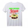 Happy Birthday Jesus T-Shirt – Lustiges Christliches Weihnachts- und Geburtstagsoutfit mit Torte und Weihnachtsschmuck