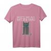 Nachts Sind Alle Katzen Grau T-Shirt mit blauer Katze - Humorvolles Tiermotive Shirt für Katzenliebhaber