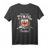 Tiroler Adler Wappen T-Shirt – Treue zum Land Tirol mit Bergen, Lorbeerkranz & Retro Motiv für Party, Volksfest & Festlichkeiten