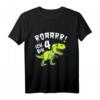 Kinder Dino Geburtstag Shirt - Roar Ich Bin 4 Jahre Dinosaurier T-Shirt für Jungen und Mädchen, Perfekt zum Geburtstag & Weihnachten