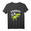 Kinder Dino Geburtstag Shirt - Roar Ich Bin 4 Jahre Dinosaurier T-Shirt für Jungen und Mädchen, Perfekt zum Geburtstag & Weihnachten