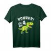 Kinder Dino Geburtstag Shirt - Roar Ich Bin 4 Jahre Dinosaurier T-Shirt für Jungen und Mädchen, Perfekt zum Geburtstag & Weihnachten