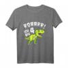 Kinder Dino Geburtstag Shirt - Roar Ich Bin 4 Jahre Dinosaurier T-Shirt für Jungen und Mädchen, Perfekt zum Geburtstag & Weihnachten