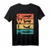 Retro Vintage Schwimmen Geschenk für Schwimmer - T-Shirt mit Silhouetten & 70er/80er Jahre Design, ideales Geburtstags- oder Weihnachtsgeschenk