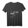 Die mit dem Hund geht Frauen Spruch T-Shirt mit V-Ausschnitt – Perfektes Outfit für Hundeliebhaberinnen, Gassi und Hundeschule, Geschenkidee für Frauchen