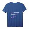Die mit dem Hund geht Frauen Spruch T-Shirt mit V-Ausschnitt – Perfektes Outfit für Hundeliebhaberinnen, Gassi und Hundeschule, Geschenkidee für Frauchen