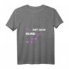Die mit dem Hund geht Frauen Spruch T-Shirt mit V-Ausschnitt – Perfektes Outfit für Hundeliebhaberinnen, Gassi und Hundeschule, Geschenkidee für Frauchen