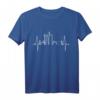 Frankfurt Skyline Herzschlag Fan T-Shirt - Ich Liebe Frankfurt Am Main mit Wahrzeichen & EKG Motiv