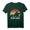 Papa Bär 2 Kinder Vatertag T-Shirt – Doppelt genähter Papa von zwei Kindern, klassisch geschnitten