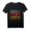 Bass Gitarre T-Shirt - Frieden Zeichen Liebe Musik für Bassisten, Musiker & Musikliebhaber – Perfektes Geschenk zu Weihnachten & Geburtstag