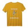 Rockin' Santa Hut Weihnachts-Skelett T-Shirt - Tanzende Gitarre für Rockmusik- und Gitarristen-Fans, perfekt für Weihnachten und Partys