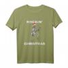 Rockin' Santa Hut Weihnachts-Skelett T-Shirt - Tanzende Gitarre für Rockmusik- und Gitarristen-Fans, perfekt für Weihnachten und Partys