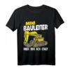 Kinder Baustelle T-Shirt mit Mini Bauleiter und Bagger Motiv – Lustiges Geschenk für kleine Handwerker, Schulstart & Kindergarten