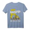 Kinder Baustelle T-Shirt mit Mini Bauleiter und Bagger Motiv – Lustiges Geschenk für kleine Handwerker, Schulstart & Kindergarten