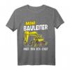 Kinder Baustelle T-Shirt mit Mini Bauleiter und Bagger Motiv – Lustiges Geschenk für kleine Handwerker, Schulstart & Kindergarten