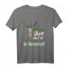 Jäger über 50 lustiges Sprüche Geschenk Jagd T-Shirt - Originelles Outfit für den Jägergeburtstag & Waldparty mit Hirschkopf-Design