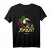 Brasilien Vintage Tukan mit Flagge und Samba Maske T-Shirt – Perfekt für Südamerika-Reisende, Backpacker & Urlauber in Rio, Sao Paulo und Recife