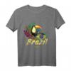 Brasilien Vintage Tukan mit Flagge und Samba Maske T-Shirt – Perfekt für Südamerika-Reisende, Backpacker & Urlauber in Rio, Sao Paulo und Recife