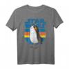 Star Wars Last Jedi Porg Retro Stripes Logo Graphic T-Shirt – Offiziell lizenziertes Star Wars Fan-Shirt