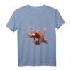 Vintage Red Panda T-Shirt mit Kirschblüten – Süßes Wasserfarben-Design für Tier- und Japan-Liebhaber