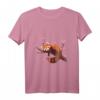 Vintage Red Panda T-Shirt mit Kirschblüten – Süßes Wasserfarben-Design für Tier- und Japan-Liebhaber