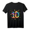 Buntes Batik T-Shirt mit Zahl 10 – Perfektes Geschenk zum Kindergeburtstag für Mädchen und Jungen