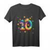 Buntes Batik T-Shirt mit Zahl 10 – Perfektes Geschenk zum Kindergeburtstag für Mädchen und Jungen