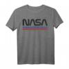 NASA Red Blue Stripe Minimal Logo Vintage Graphic T-Shirt - Offiziell lizenziertes Raumfahrt-Design
