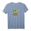 Star Wars The Mandalorian Grogu Blue Macaron T-Shirt - Official The Child Merchandise for Men, Women, Boys & Girls