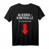 Alkoholkontrolle - Bitte hier blasen T-Shirt für JGA, Mallorca und Mannschaftstour – Lustiges Party-Shirt für Urlaub und Feierlichkeiten