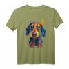 Buntes Hundespritzporträt T-Shirt - Dackel & Wiener Hund Kunstwerk, Perfekt für Hundeliebhaber & Hundefeste Geschenke