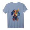 Buntes Hundespritzporträt T-Shirt - Dackel & Wiener Hund Kunstwerk, Perfekt für Hundeliebhaber & Hundefeste Geschenke