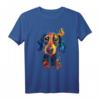 Buntes Hundespritzporträt T-Shirt - Dackel & Wiener Hund Kunstwerk, Perfekt für Hundeliebhaber & Hundefeste Geschenke