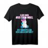 Geh Mir Aus Dem Weg Du Unnötiger Sozialkontakt! Lustiges Einhorn Fun T-Shirt mit Mittelfinger – Trendiges Humor-Shirt für Social Distancing