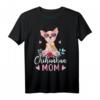 Niedliches Chihuahua Mama T-Shirt mit Sonnenbrille & Blumen – Perfektes Geschenk für Hundemütter & Chihuahua-Liebhaberinnen